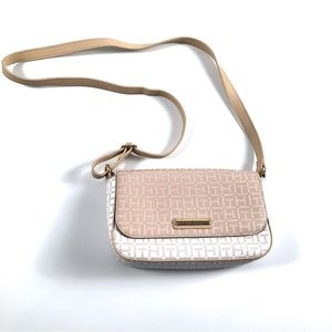 Tommy Hilfiger ( Laura ll ) Flap Crossbody Coated Square Monogram Purse